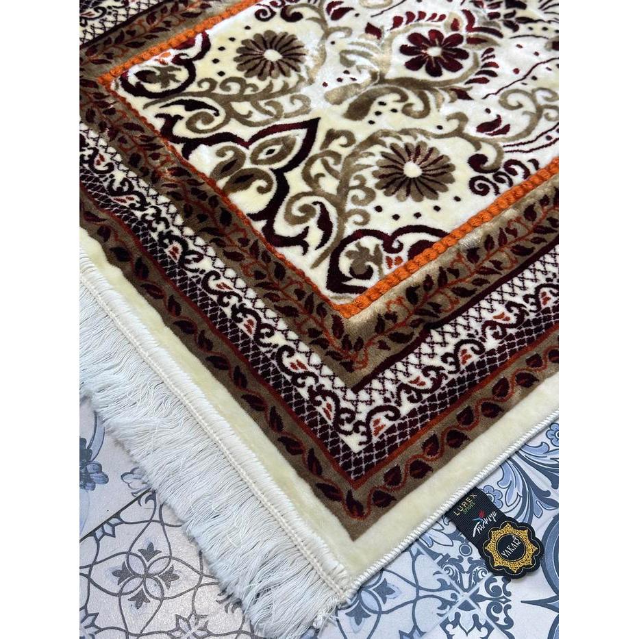 Sajadah Turki Lipat Lembut Premium Halus Yakar Lurex Vintage 70X110 Cm #Gratisongkir