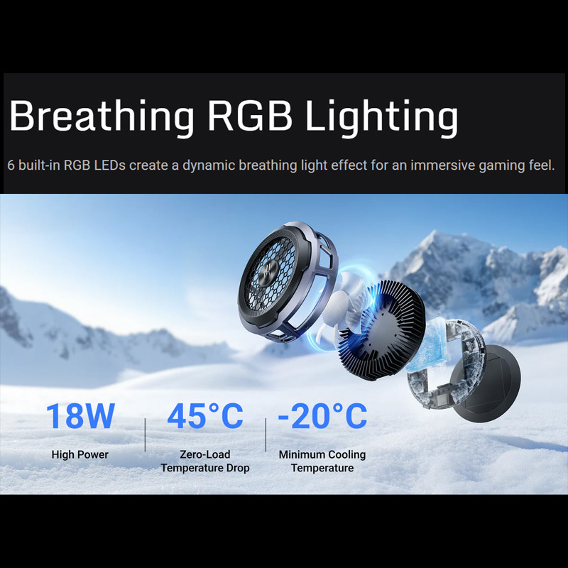 REDMAGIC Cryo Cooler 8 Air Lightweight 65g 21mm Ultra-Thin Design 7-Blade High-Speed Fan -20C