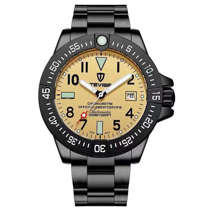 Jam Tangan Pria Automatic Tevise Stainless Steel - BKGD