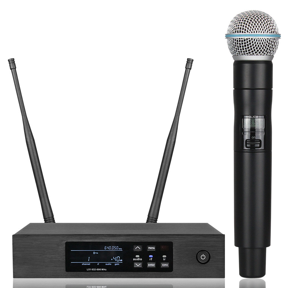 Honguan QLXD4 Digital True Diversity UHF Wireless Microphone System Professional Single Handheld