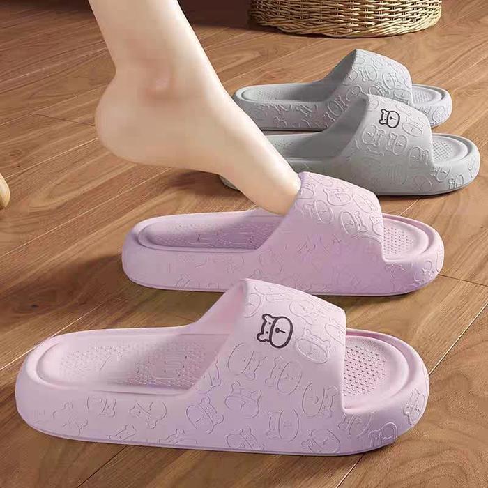 Sandal Slop Jelly Karet Model Bear Wanita Rumah Slipper / Sandal Indoor Kartun