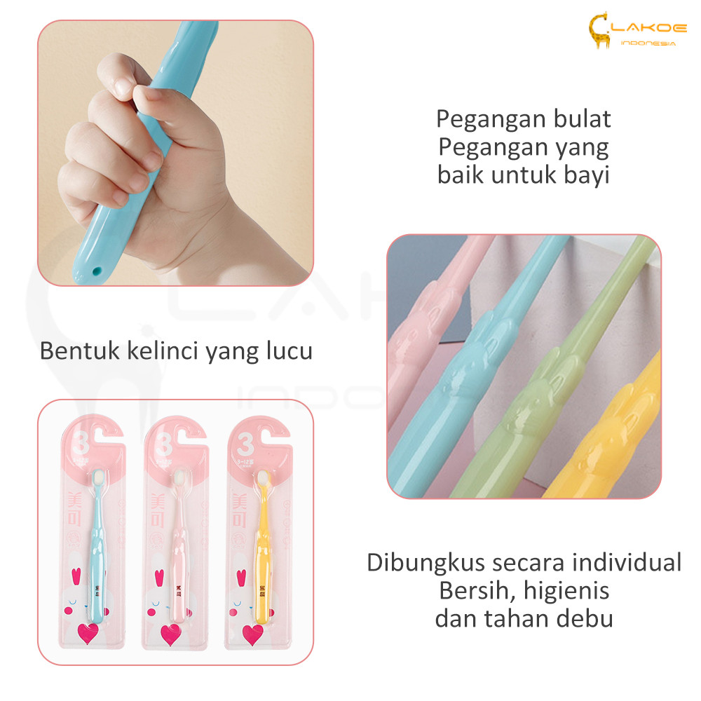 LAKOE Sikat Gigi Kartun Bayi Pelatihan Gosok Gigi Anak Lembut Baby ToothBrush