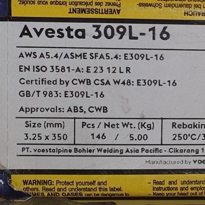 READT TERLARIS Kawat Las bohler 309L 3,2mm Murah