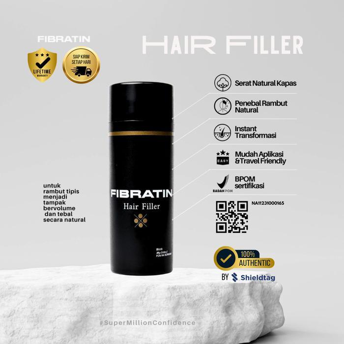 NEW FIBRATIN fiber filler penebal rambut warna hitam