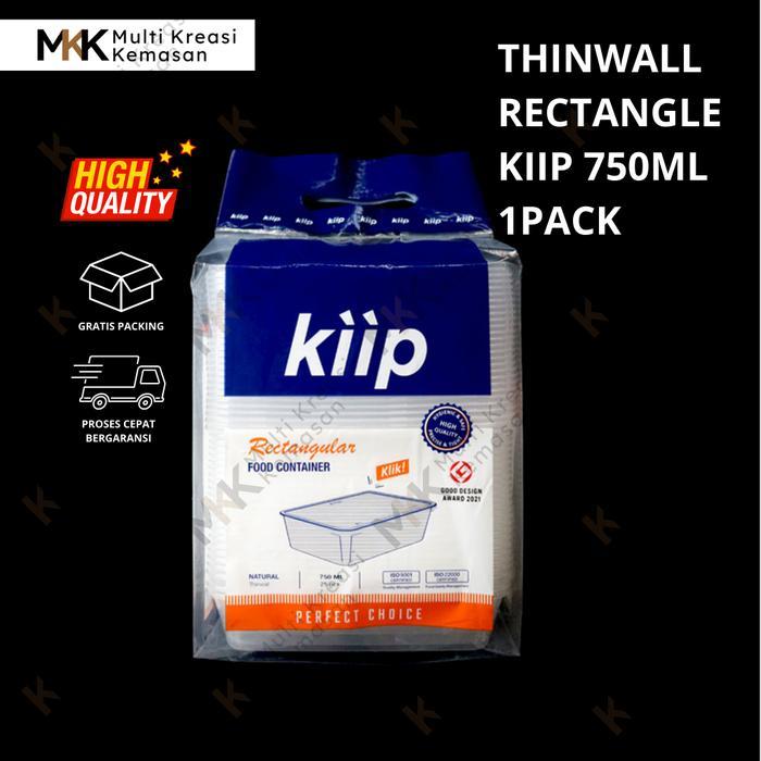 THINWALL 750ML RECTANGLE KIIP 1 PACK KOTAK MAKAN - WADAH BOX MAKANAN