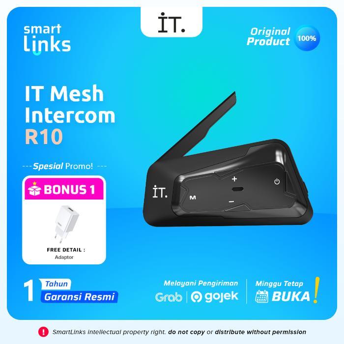 It Mesh Intercom Bluetooth Headset R10 - Black Tbk