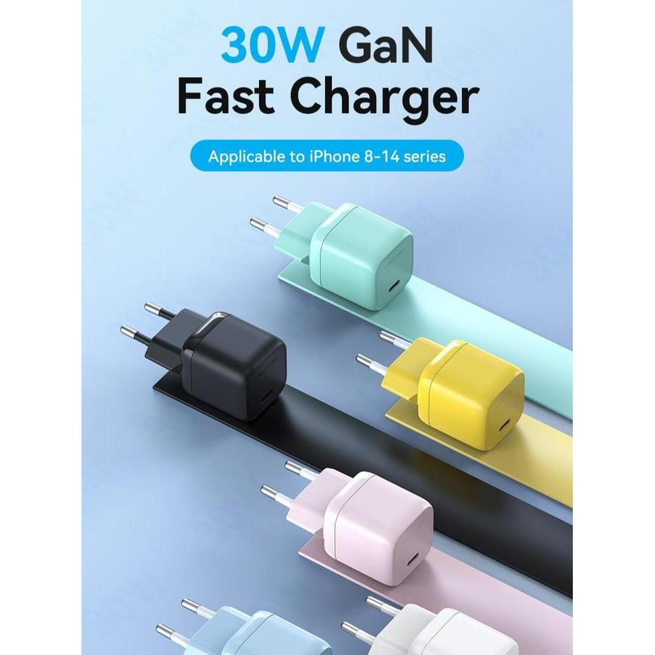 TERMURAH Mini GaN Charger Adaptor USB-C 30Watt Android Apple