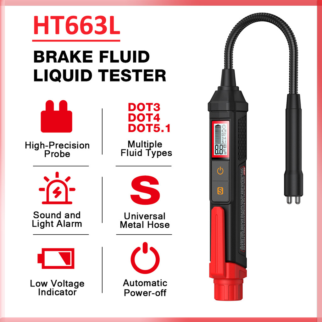 Flexible Probe Brake Fluid Tester Auto Car Brake Oil Testing Pen Moisture Analyzer DOT3/DOT4/DOT5.1 
