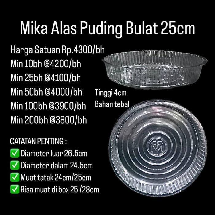 Terlariss Mika Alas Puding Bulat 25cm Dijual per 5 buah