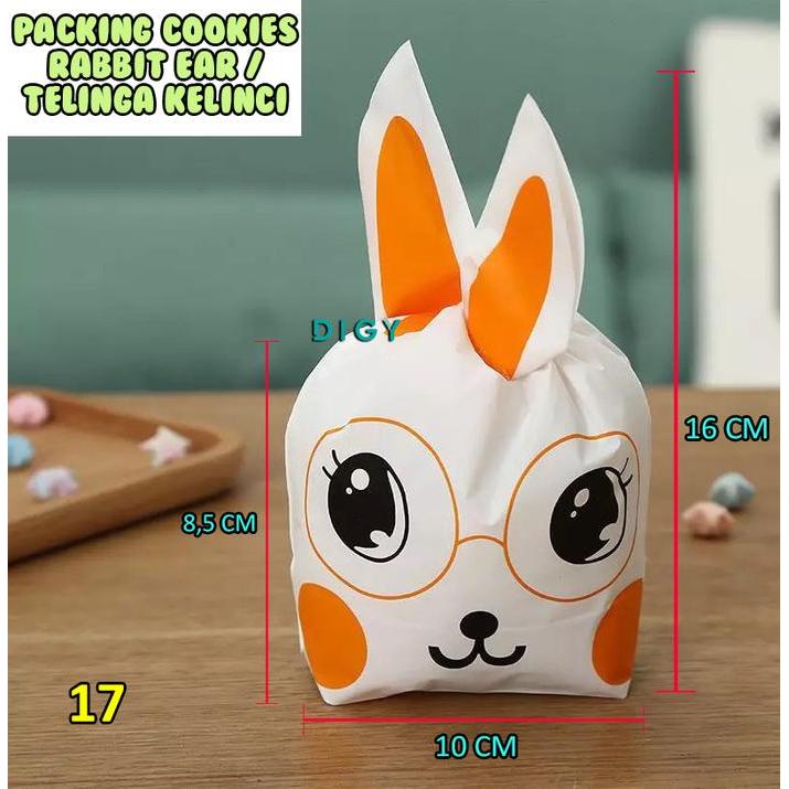 TERLARIS Packing Cookies Ear Rabbit Ukuran Kecil Kantong Plastik Kelinci / Paacking Kue Mini /