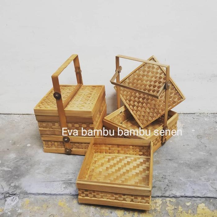 Rantang Bambu Kotak Susun 2