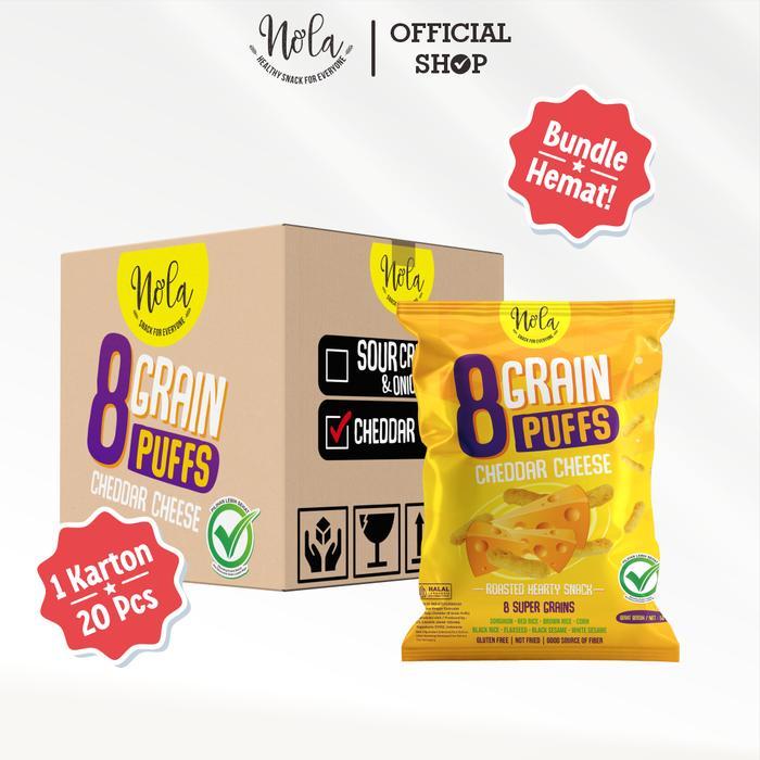 Bundle 20 PCS Nola 8 Grain Puffs Cheddar Cheese (Rasa Keju Cheddar)
