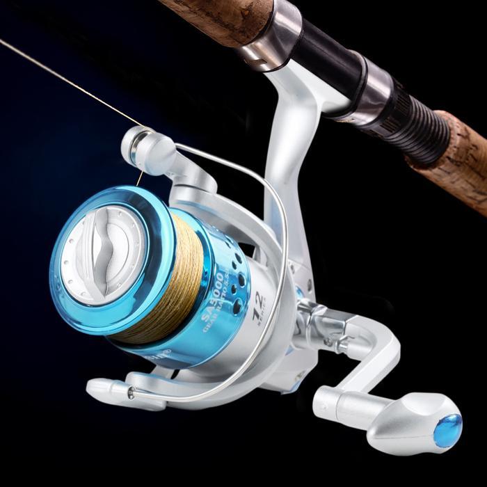 Terlaris Reel Pancing Yumoshi Biru Silver Murah Joran Rell Spinning #Gratisongkir