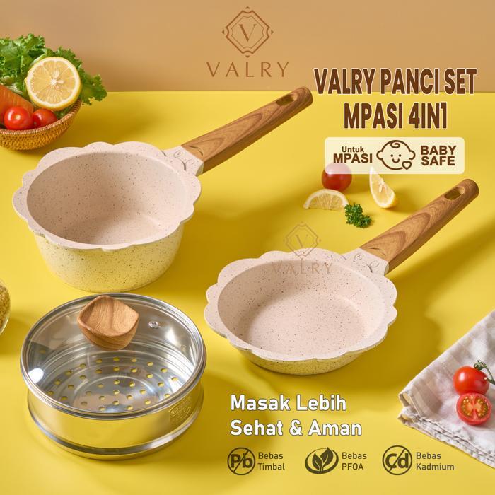 [Harga Promo] Panci Set Mpasi Bayi 16M Valry Premium Granite Baby Cooking Set Diecast