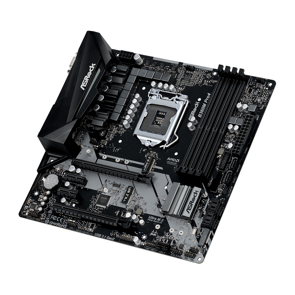 Asrock B360M Pro4 Motherboard Intel B360 Socket 1151 DDR4 2666 128GB Ultra M.2 Micro ATX support