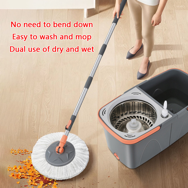 New Detachable Double Bucket Mop Spin Mop Bucket Sets 360 Spinning Floor Cleaning Mop Reusable