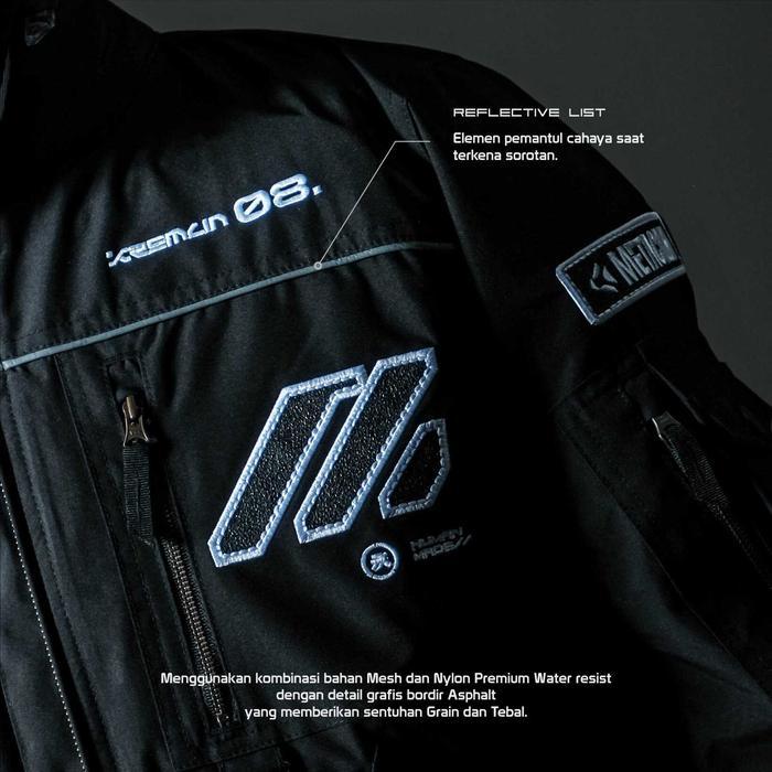KREMLIN Jacket Black Biker Cyberpunk Motor - METACRUSH V.2 - HITAM