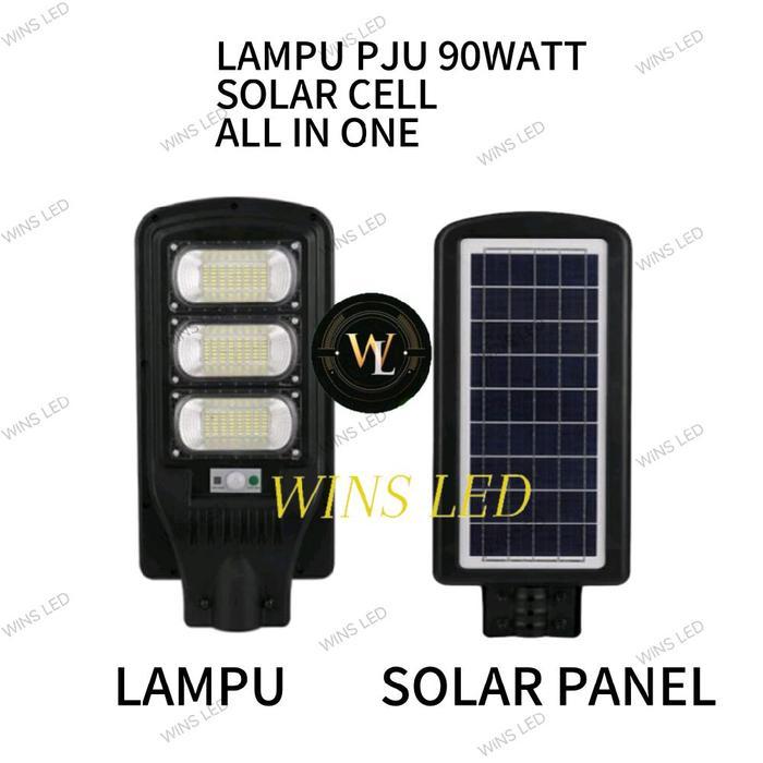 lampu jalan led tenaga surya 90w pju solar cell 90watt 90 watt all in one 30 60 90 120 watt outdoor