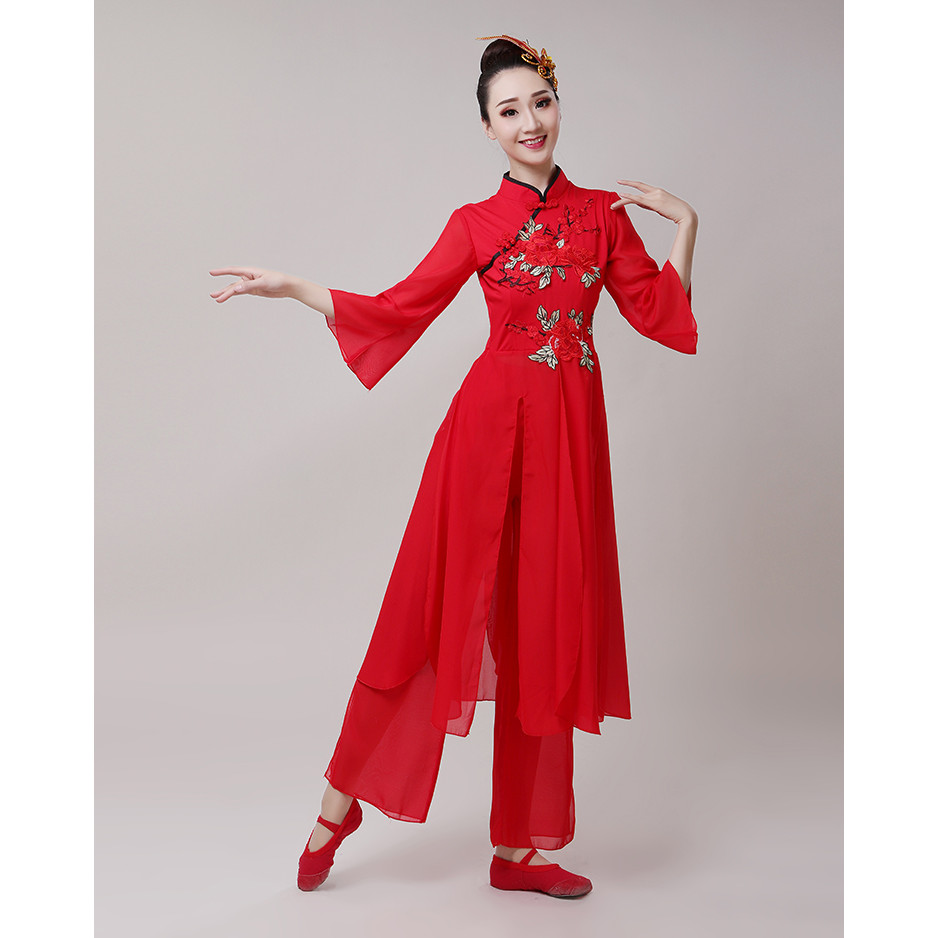 Women'S Yangko Dance Costume Female Umbrella Dance Fan Dance Costume Folk Dance Yangko Performance