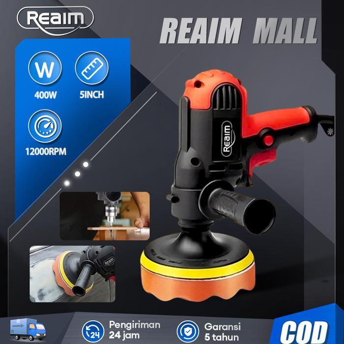 Ready Reaim Mesin Poles Mobil 5 Inch 400W 12000Rpm Polisher Mobil Listrik Alat Poles Mobil