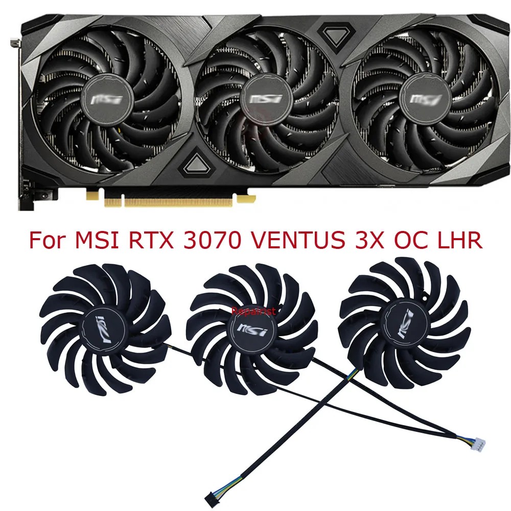 Video Card Fan,PLD09210B12HH,GPU Cooler,For MSI RTX 3080Ti 3070Ti 3060Ti VENTUS 3X,For MSI RTX 3080