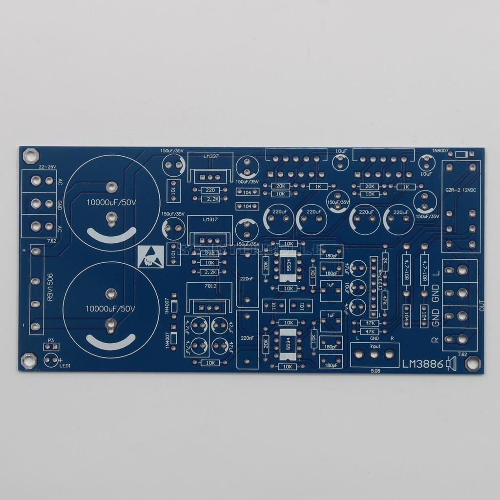 LM3886 Power Amplifier Board PCB HiFi Stereo 68W*2 Home Audio DIY