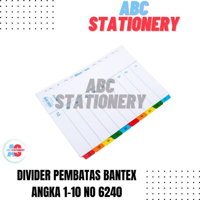 Divider Pembatas Bantex Angka 1-10 no 6240