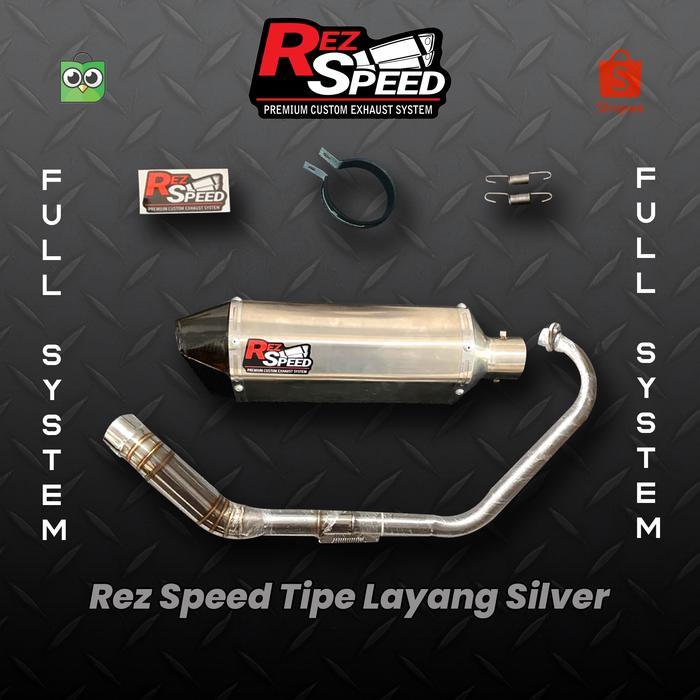 Knalpot Rez Speed Model Layang Silver Fullsystem Nmax Aerox Vario Dll
