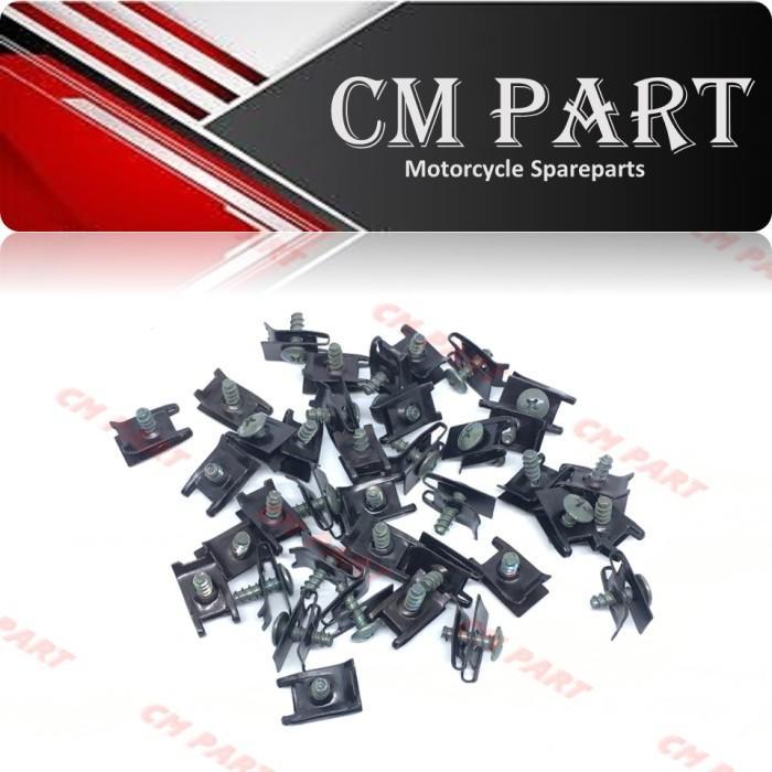 Baut/Baud Klip/Clip Batok/Body Yamaha F1Zr/Force 1/Vega/Crypton 100Pcs Terpercaya