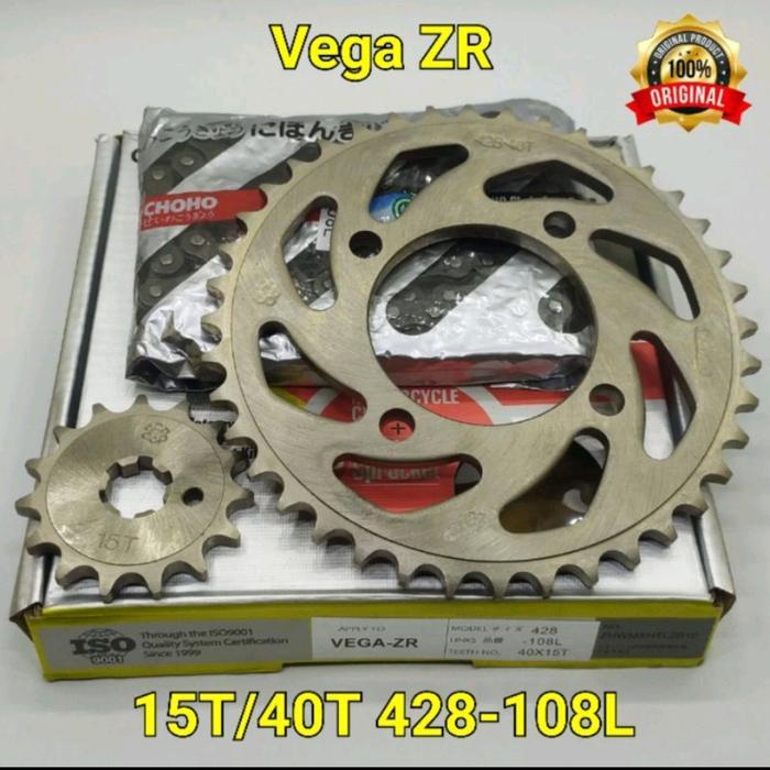 Choho Gear Paket Set Vega Zr Vega Rr Jupiter Z115 Robot Force Fi 428 15T 40T 108L Gear Depan