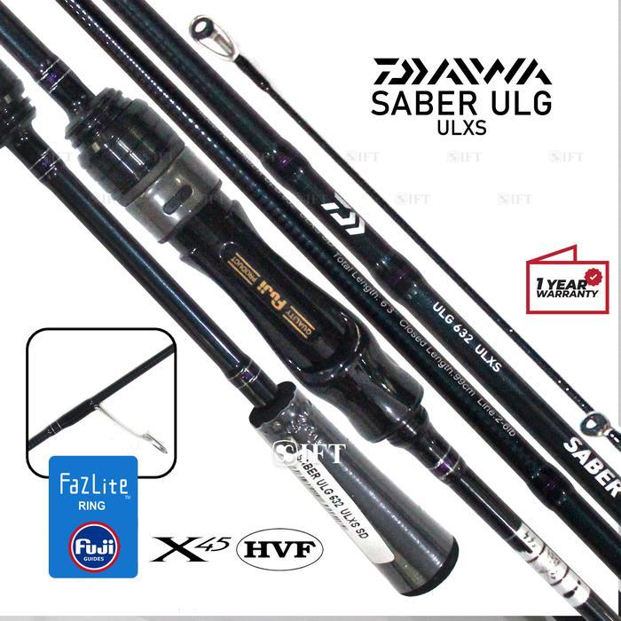 Ready Joran UL DAIWA SABER ULG 632 722 U LXS Fuji Fazlite + Seat + X45 HVF Blank Ultralight Casting
