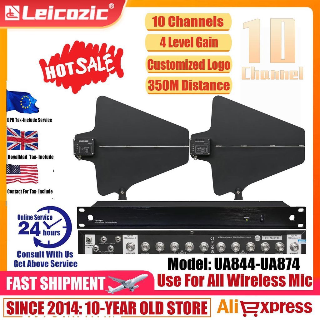 Leicozic UA844 UHF Combiner Antenna Distribution System RF Signal Distributor For All Wireless