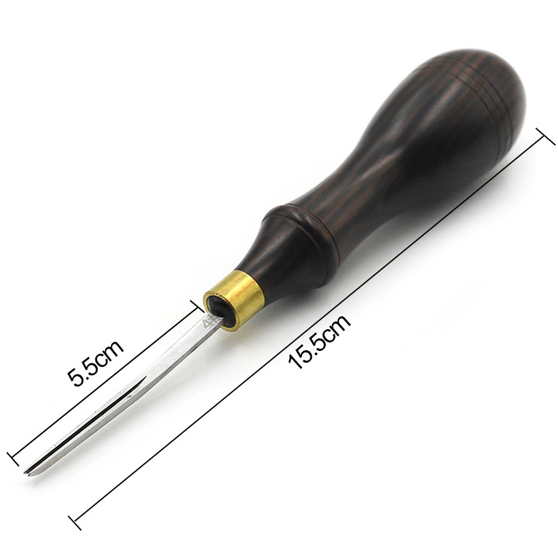 QJH Leather Edge Beveler PRO Skiving Craft Work Tools DC53 Die Steel Ebony Handle Cutter Edger