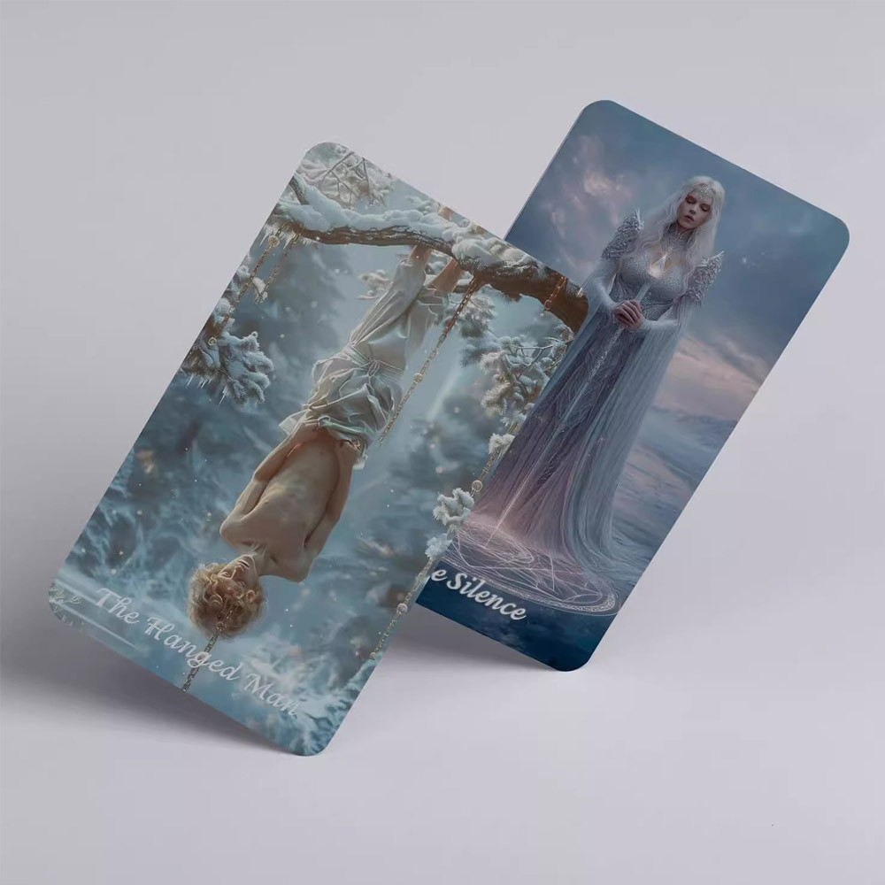 Beginner Tarot Cards Set with Paper Guide, Winter Still Tarot Deck, 80 Oracle and Tarot Cards,