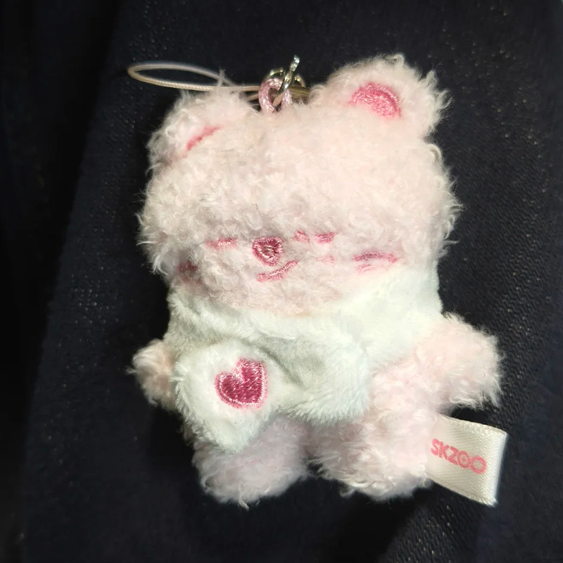 Pink Strawberry Mini Scarf Plush Keychain SKZOO Stray Kids Cartoon Animal Pendant Bangchan Felix