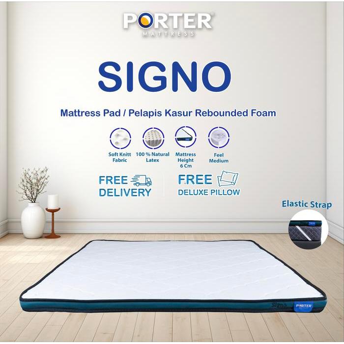 TERLARIS Mattress Pad Pelapis Kasur 100% Natural Latex PORTER Signo READY STOCK