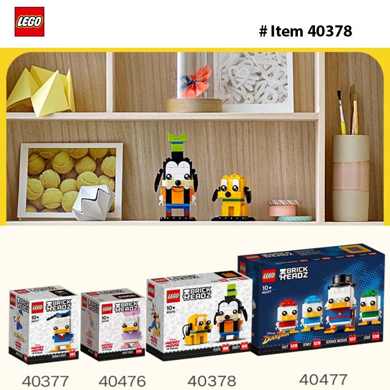LEGO 40378 Goofy & Pluto, Collectors of LEGO BrickHead will love Goofy & Pluto , featuring 2 classic