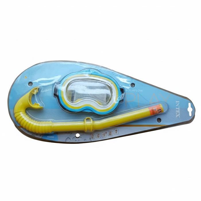 alat snorkeling intex kuning set (masker + pipa) - kacamata renang selam dewasa & anak