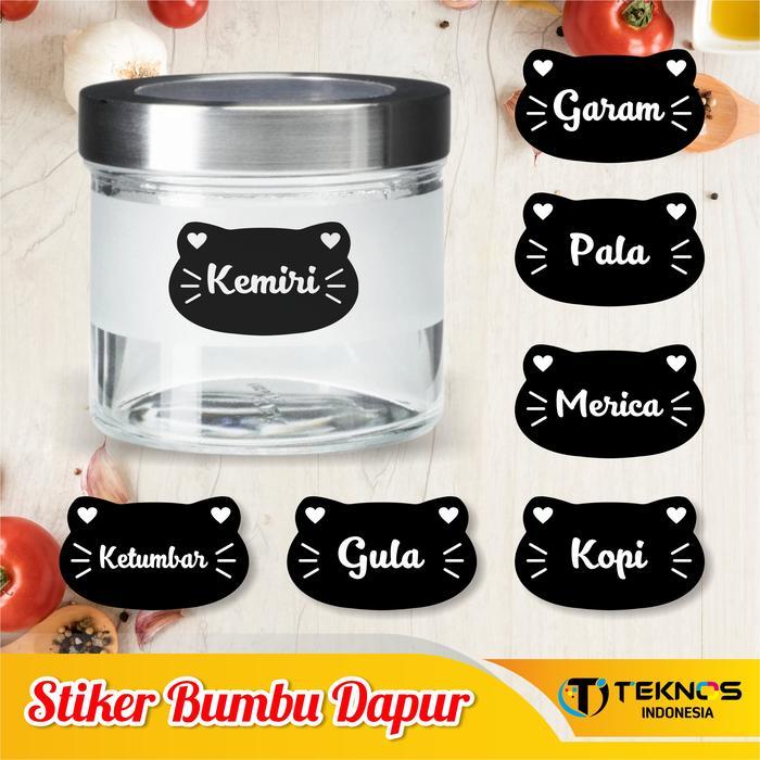 New STIKER LABEL BUMBU DAPUR WATERPROOF TOPLES CUSTOM MURAH Untuk Dapur