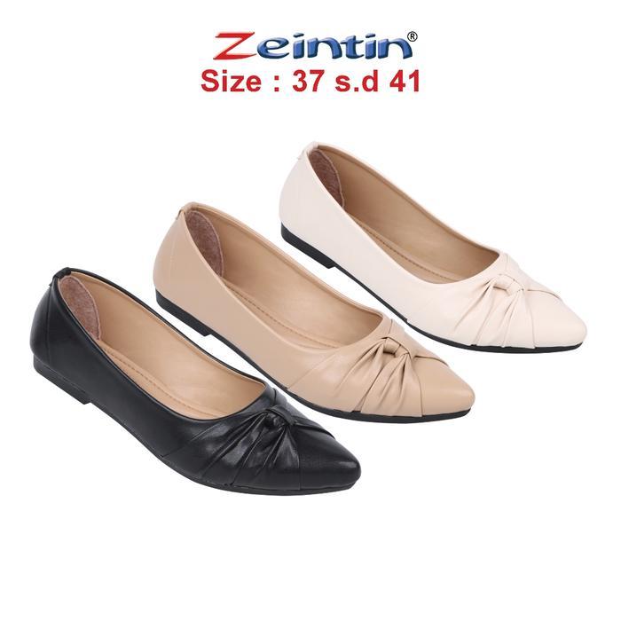 Sepatu Flats Shoes Sepatu Flat Balet Wanita Sb Karet Kerja Hitam
