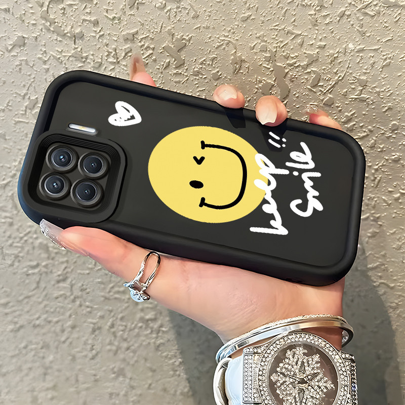 Casing Hp OPPO A93 F17 Pro OPPO Reno 4F Reno 4 Lite Case wajah senyum kuning Kasing silikon Cesing R