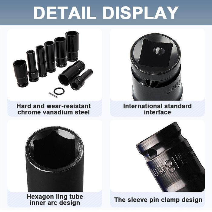 Socket Panjang 1/2 8-24Mm Impact Kunci Socket/Kunci Shock Impact Socket Set/Impact Sock Impact
