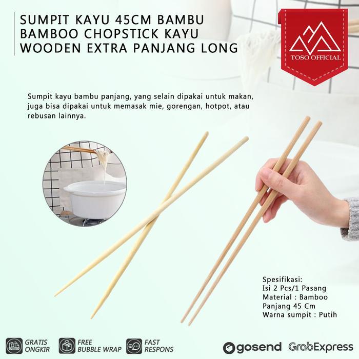 SUMPIT KAYU 45CM BAMBU BAMBOO CHOPSTICK KAYU WOODEN EXTRA PANJANG LONG