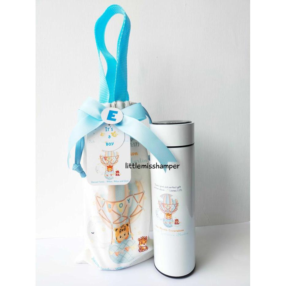 CUSTOM TUMBLER LED SUHU & TAS BLACU SOUVENIR BAYI GOODIEBAG ULTAH