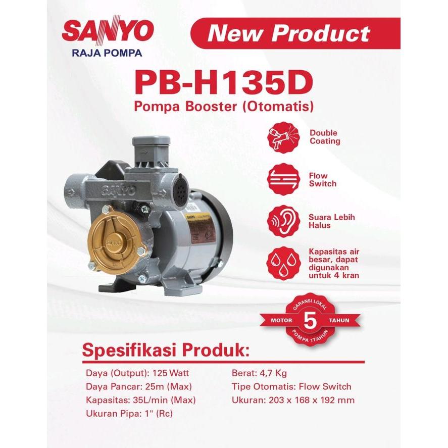 POMPA SANYO PBH 135 C / PB-H135C POMPA BOOSTER POMPA PENDORONG SANYO