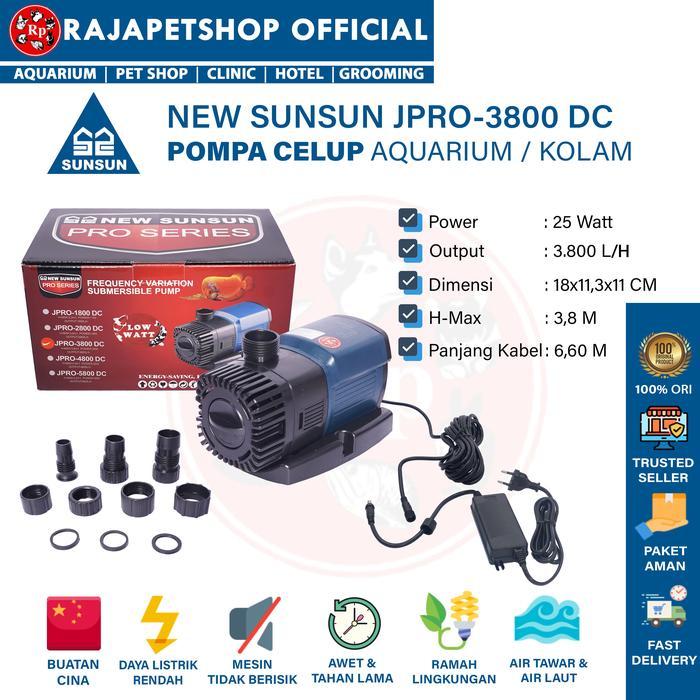 NEW SUNSUN JPRO 3800 DC POMPA CELUP KOLAM AQUARIUM