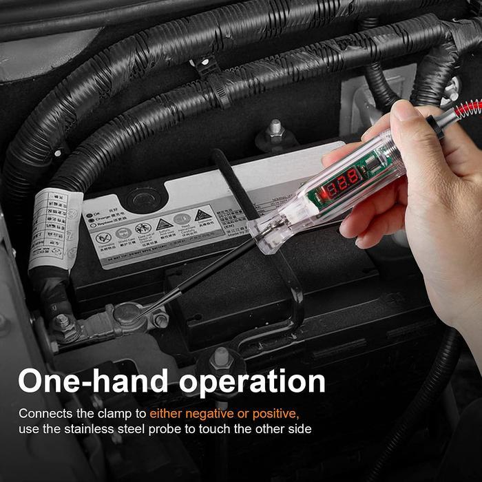Krisbow - Tespen Digital Dc Tester 6V/12V/24V Auto Voltage Universal Digital Obeng Testpen Dc Tespen