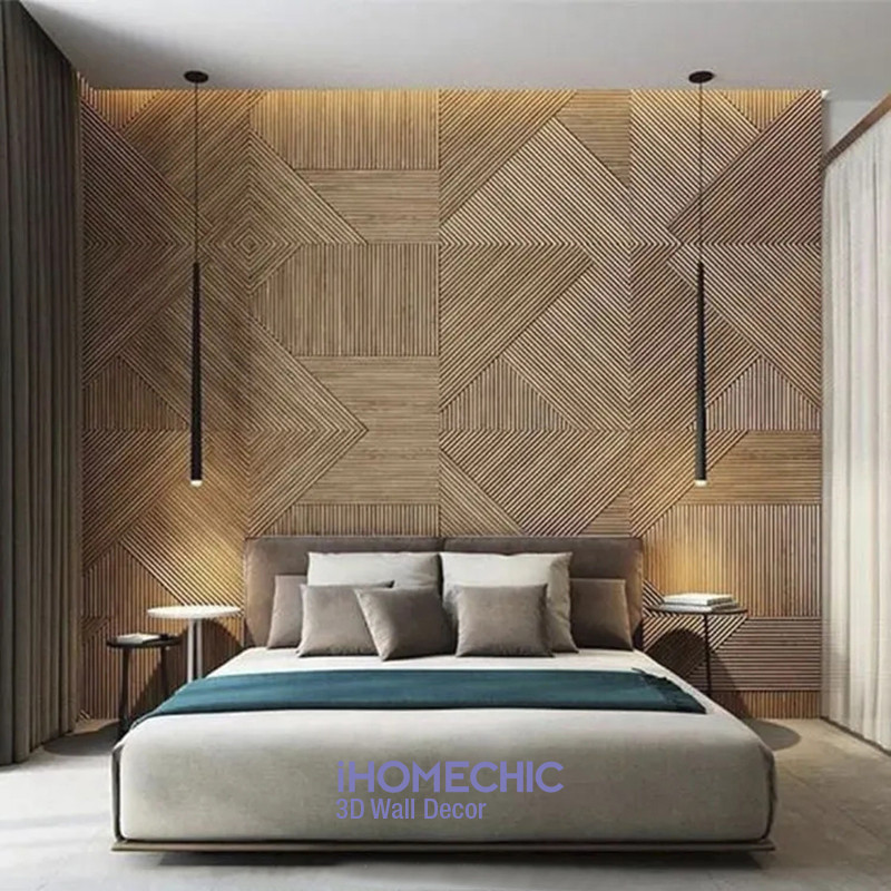 12pcs 50x50cm Champagne gold color 3D Wall Panel Shining Gold 3D Wall Sticker Wedding party