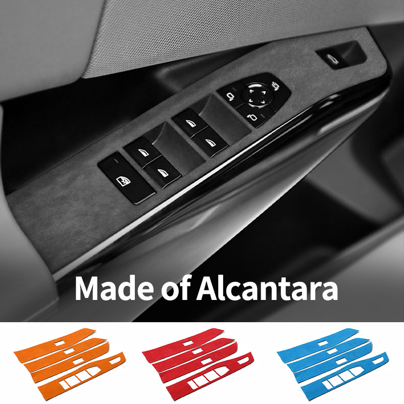 For  X3 G45 G48 Door Window Lifting Switch Panel Frame Trim Sticker Performance Made of Alcantara