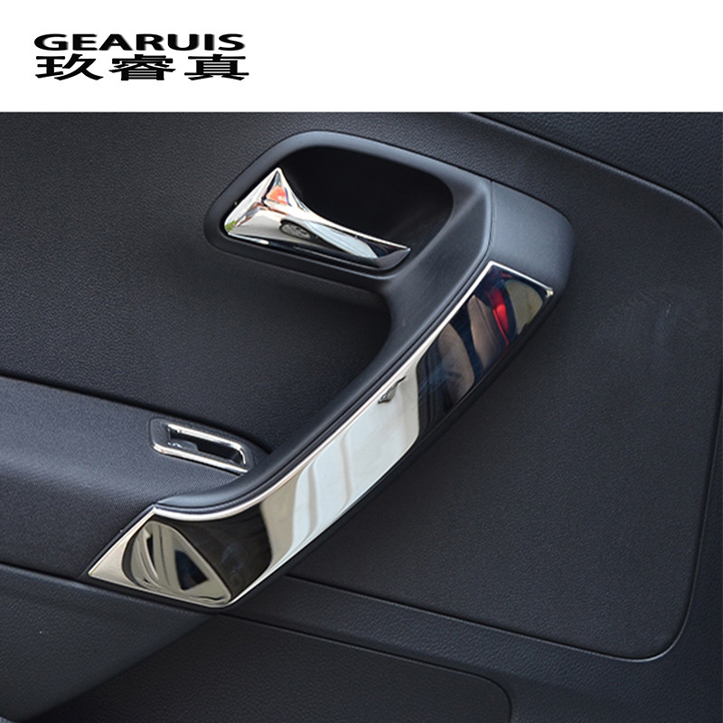 Car styling for VW Volkswagen POLO 2011-2017 Car door armrest handle decorative Trim cover sticker